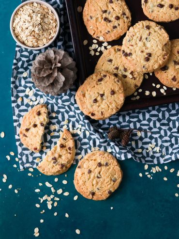 Biscotti ai fiocchi d'avena e cioccolato