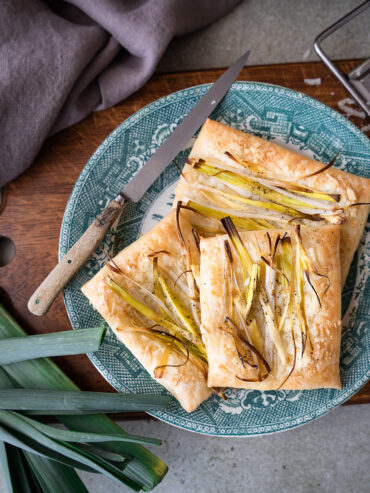 piccole sfoglie con pecorino e porri